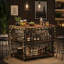Table de bar en L avec porte-verres à vin