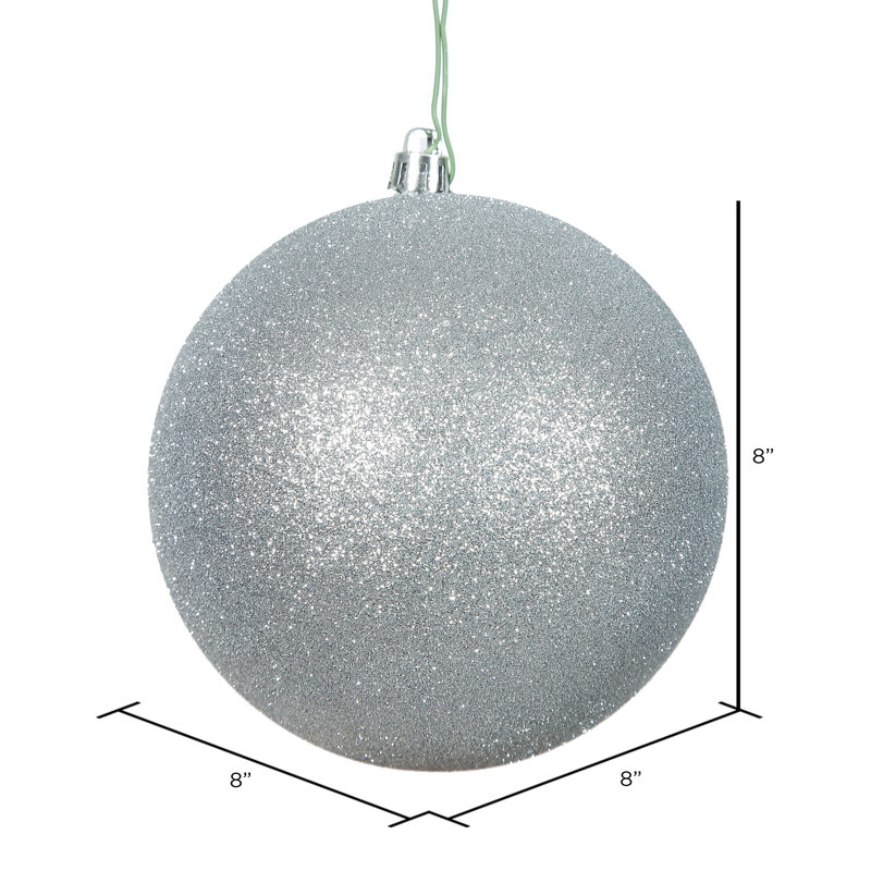 Ornements en boule, Argent, H 10 po x l 10 po x P 10 po