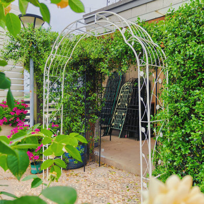 Metal Garden Arch W74.4'' X H98.4'' Garden Arbor Trellis