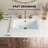 Los Flexi White Drop In Bathroom Sink Ceramic Rectangular with Faucet Hole & Overflow-114023052-114023055