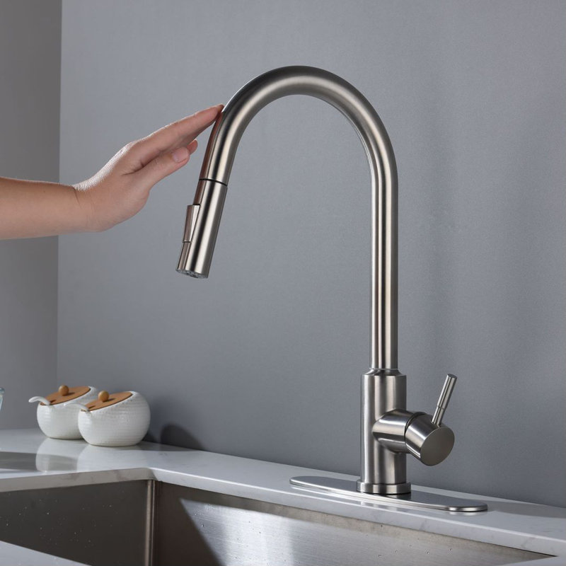 KISRAIS Pull Down Touch Kitchen Faucet, Brushed Nickel