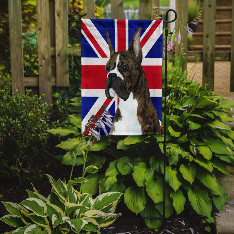 Drapeau de jardin 2 côtés english union jack, Boxer (brun et blanc