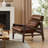 Carre 28.35'' W Genuine Leather Lounge Armchair With Adjustable Headrest-216193506
