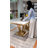 Modern 66.93" Faux Marble Rectangular Dining Table with Stanless Steel Base for 6-1028498338