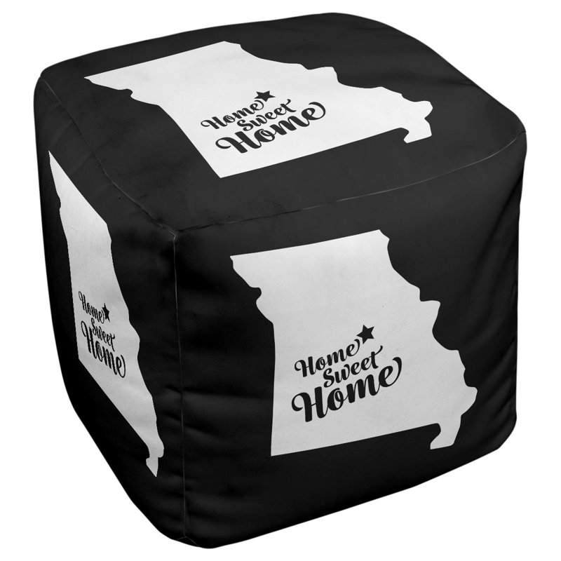 Repose-pieds cubique pour villes jefferson home, Noir