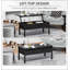 Table basse à plateau relevable moderne 39 "avec compartiment de rangement caché pour le salon
