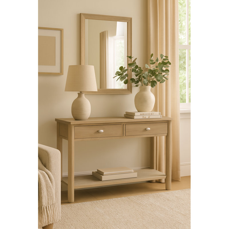 Chenault 2-Drawer Console Table with Open Shelf