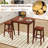 3-Piece Bar Table Set with Pub Table and 2 Saddle Stools
