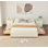 Lit plateforme tapissier avec rangement et tiroirs