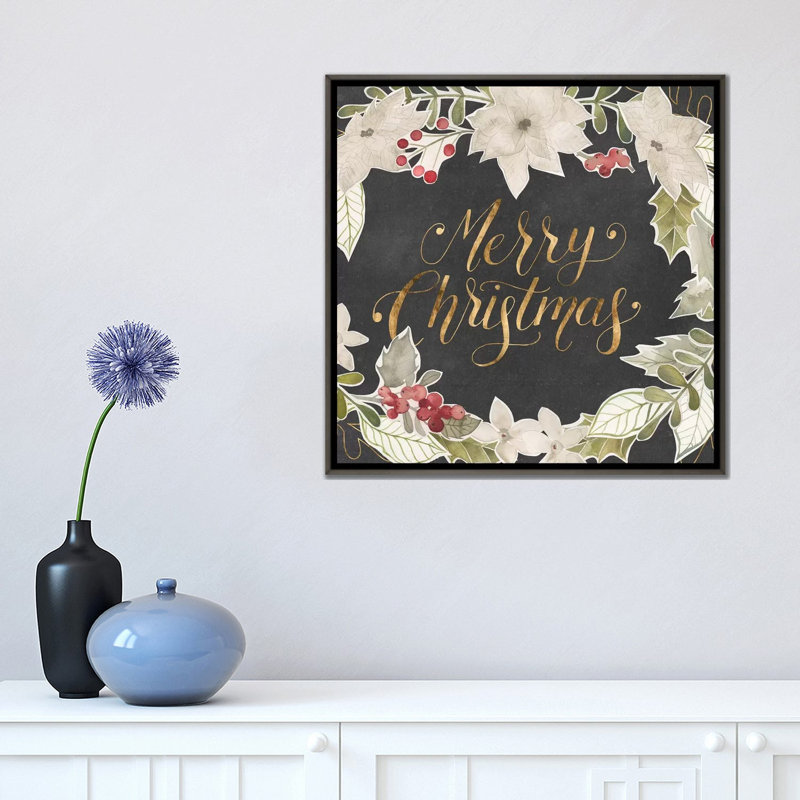 «Gilded Christmas Collection A» par Grace Popp - reproduction d'art textuel, Pas de tapis, H 18 po x l 18 po x 1,5 po