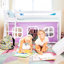Lit mezzanine simple en bois massif avec rideau Ethridge Kids-1908180088-1908180084