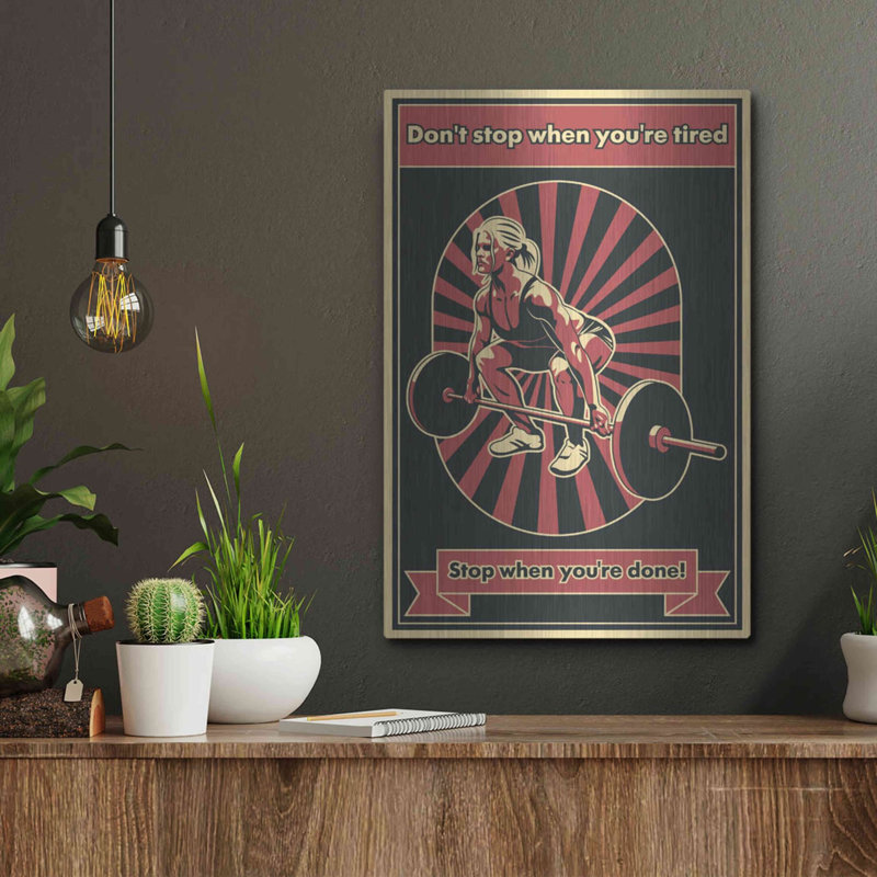 «Gym Motivation», art mural en métal, H 16 po x l 12 po