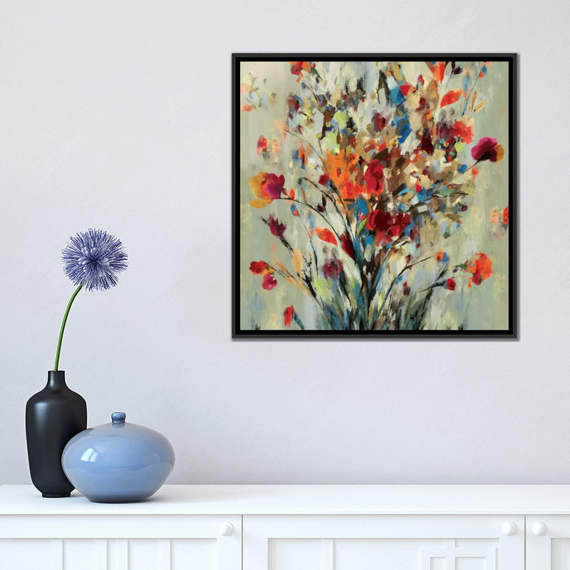 « euphoria », reproduction sur toile, H 37 po x l 37 po x P 1,5 po, Toile avec cadre noir, Pas de tapis