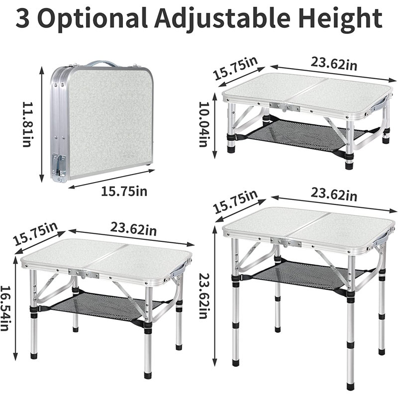Caelee Rectangular Wood Metal Folding Outdoor Picnic Table , 15.75'' in. W 23.62'' in. D