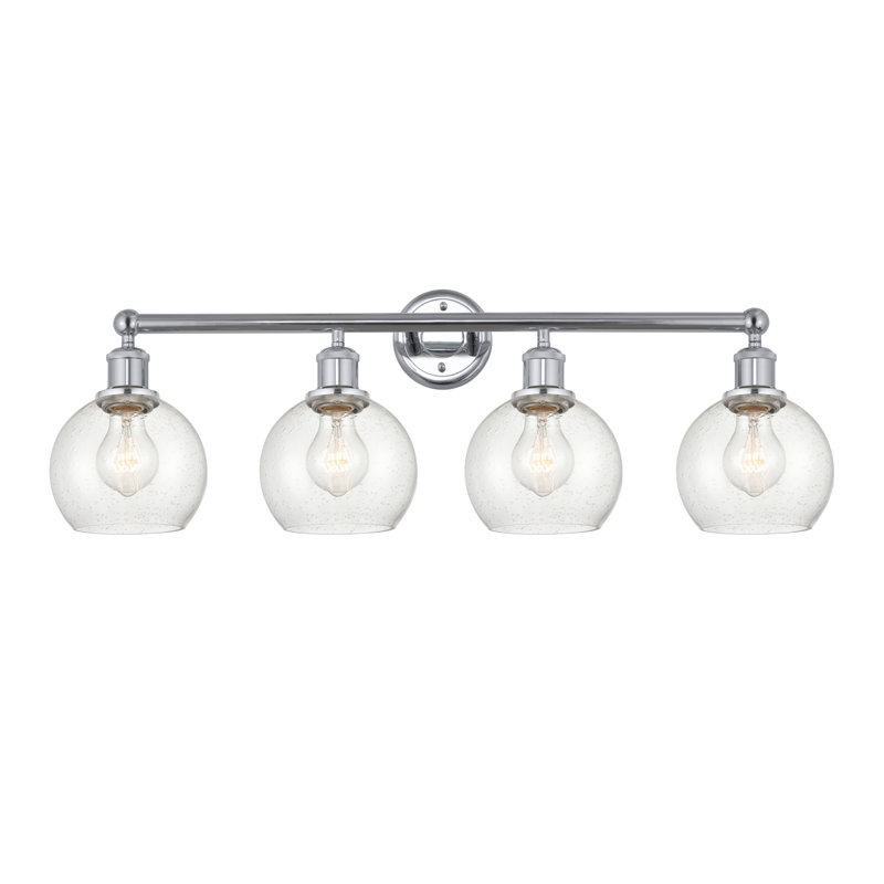 Éclairage pour meuble-lavabo 4 lumières 33 pouces Cambria, Grainé, Chrome poli