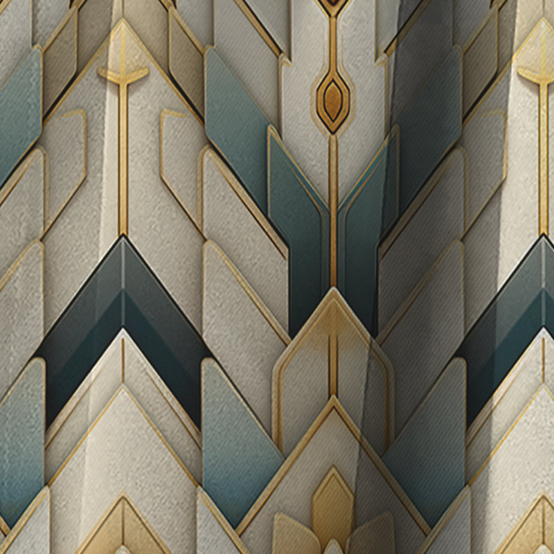 Motif à chevrons dorés et bleus Splendor - Rideau à chevrons - Rideau occultant - 1 panneaux, L 52 po x L 84 po