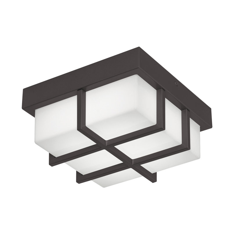 August 8.11'' W LED Outdoor Flush Mount, Black