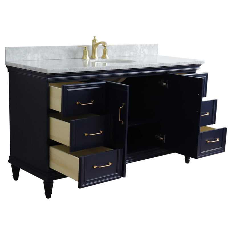 Meuble-lavabo simple 61 po Titusville, Bleu