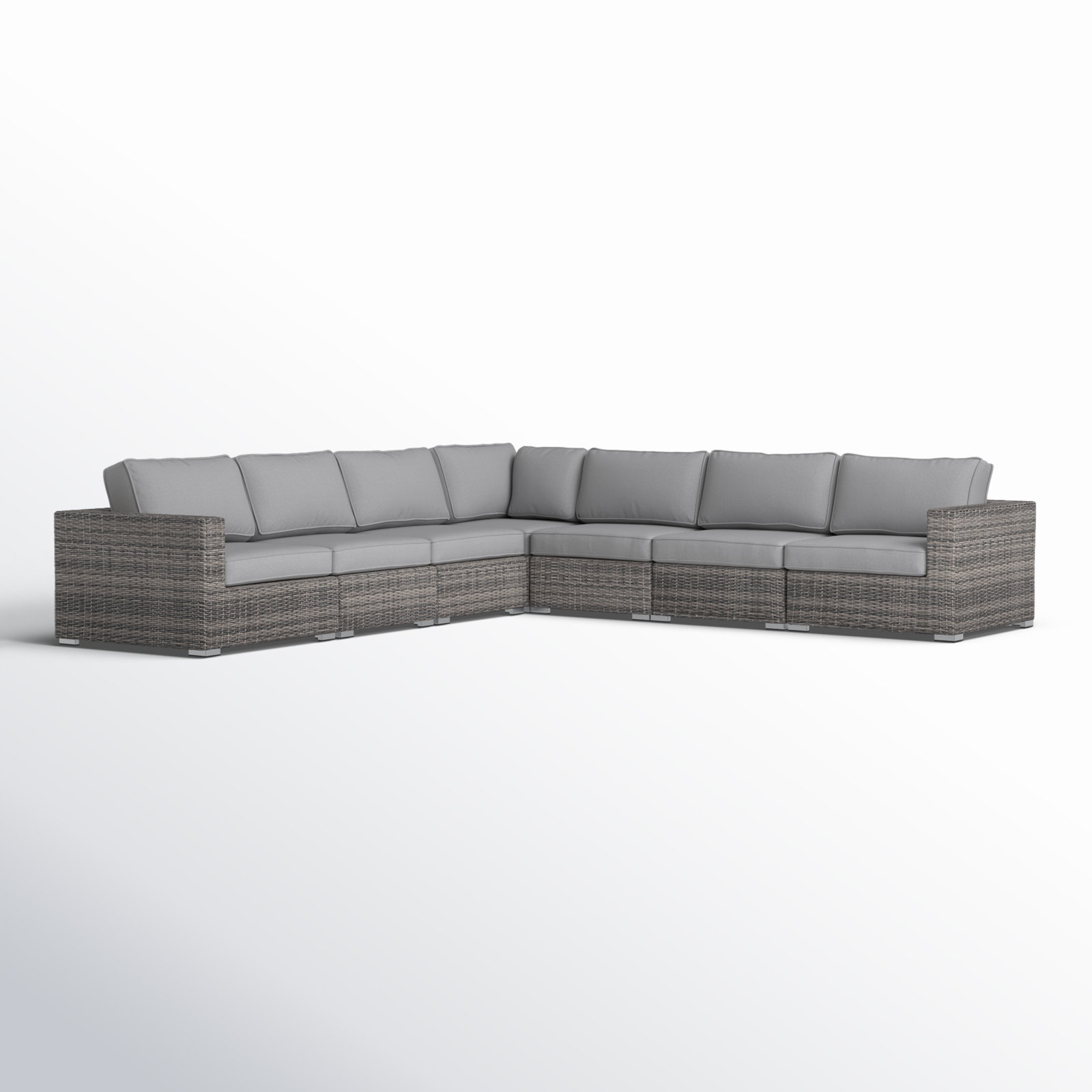 Foxtrot 122" Sunbrella® Patio Sofa, Olefin Gray Cushion/Mixed Gray Frame