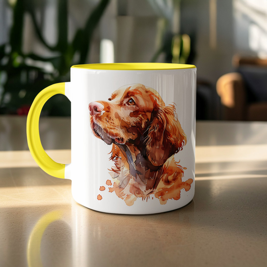 Watercolor Basset Hound Design 11oz Coffee Mug