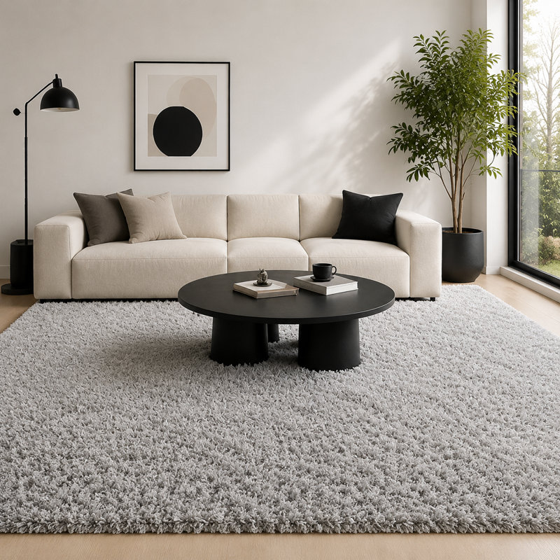 Light Gray Fluffy Area Rug - Ultra Soft Shag Rug for Living Room, Bedroom, Holiday Decor, Non-Slip Fuzzy Carpet for Modern Home