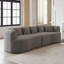Canapé modulaire courbé en velours côtelé avec 6 coussins-852171915