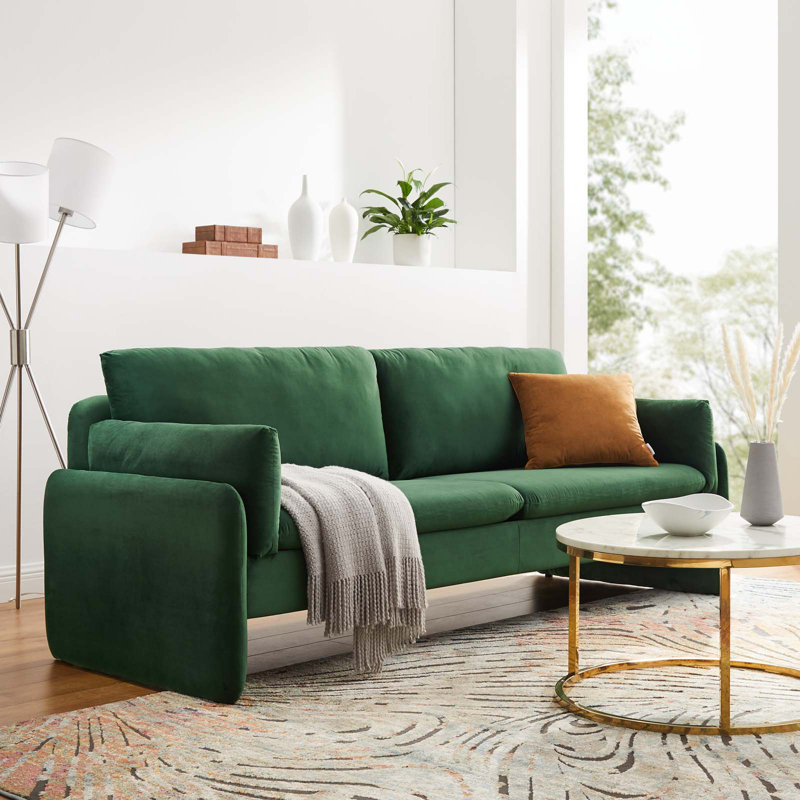 Autumn 81'' Velvet Sofa, Emerald Velvet