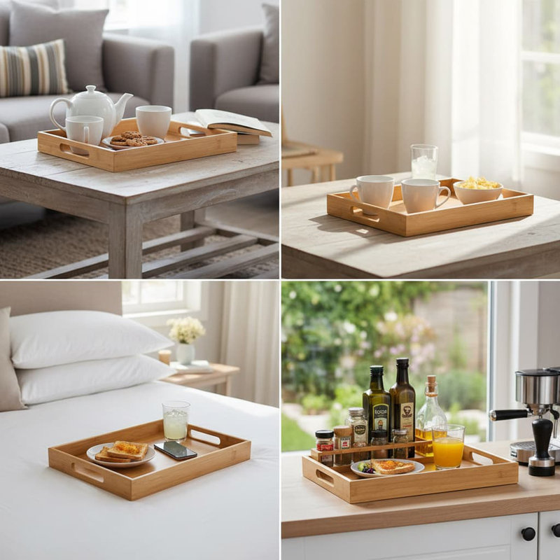 Tray, 5cm H x 41.91cm W x 29.46cm D, 2, Natural