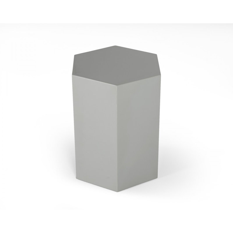 Table de bout Athenian Block, H 17,25 po x l 14,5 po x P 12,5 po, Gris clair