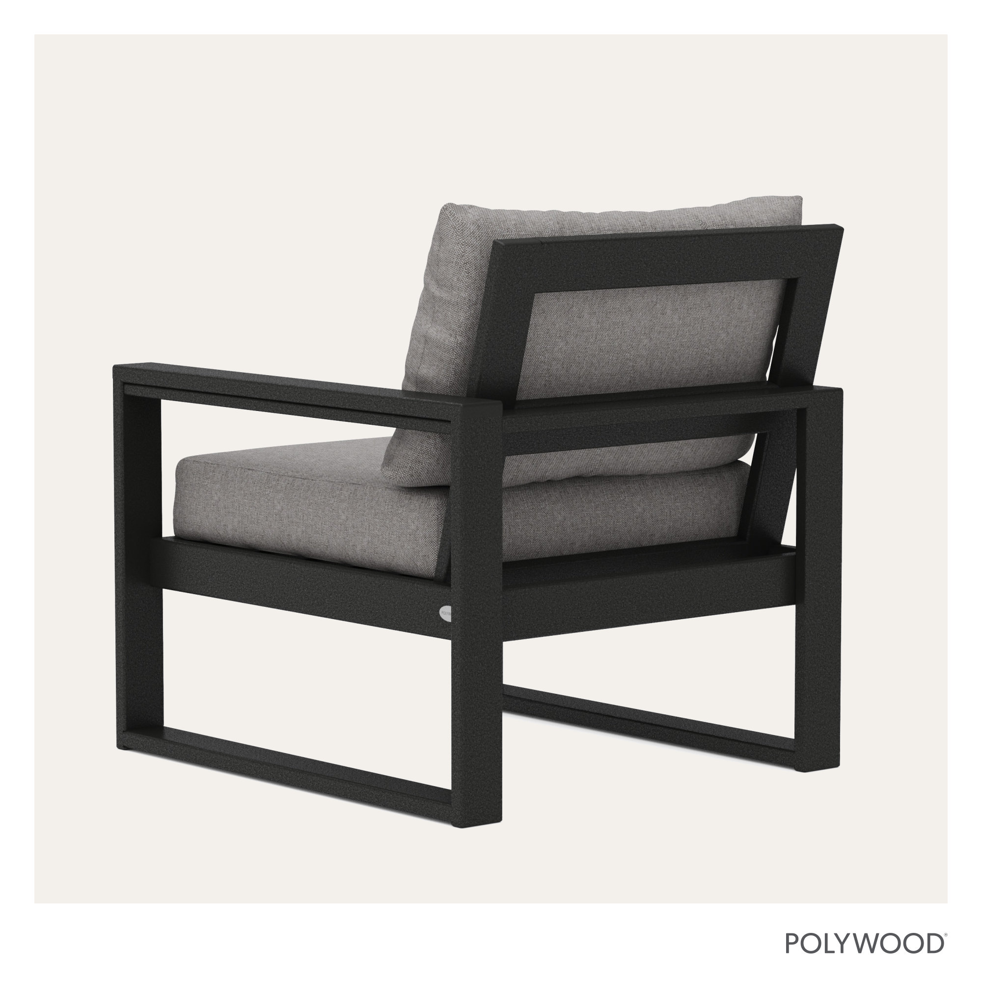 POLYWOOD Outdoor Lounge Chair, Black, Grey Revolution®