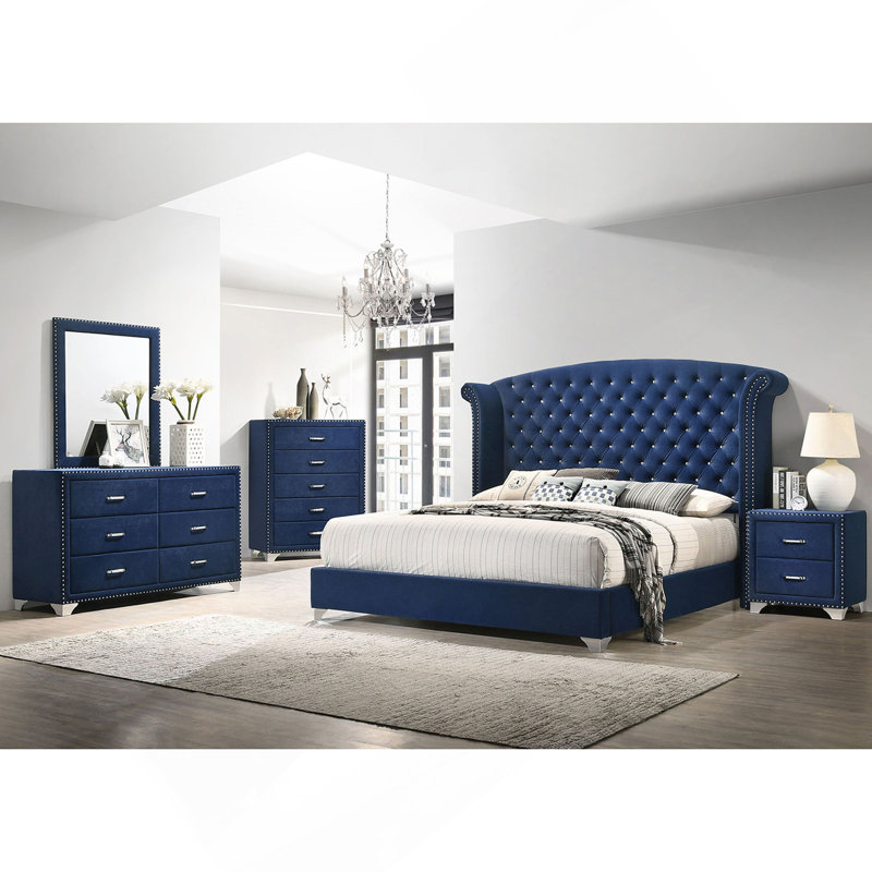 Ensemble de chambre avec très grand lit 5 pièces Kennedy Pacific Blue, King