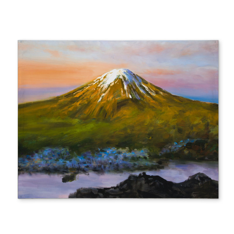 Landscape Mount Fuji Polyester Placemat | Home Decor - Trees Blue