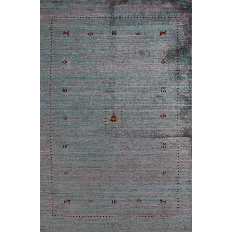 Striped Wool Gabbeh Indian Rug 4x6
