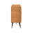 Lindel Modern 63" Wide Dresser with 3 Drawers in Rustic Oak Wood and Faux Leather