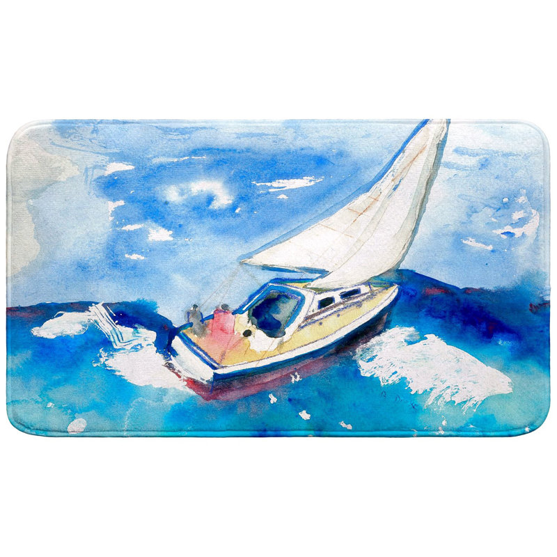 Sailboat Bath Mat, 30" L x 18" W