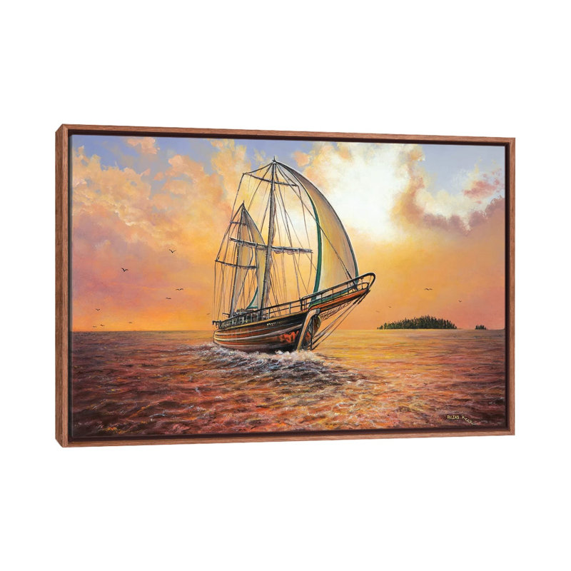 Just Passing by ColorByFeliks - Print on Canvas, Classic Brown Wood Framed, 101.6 cm H x 66.04 cm W