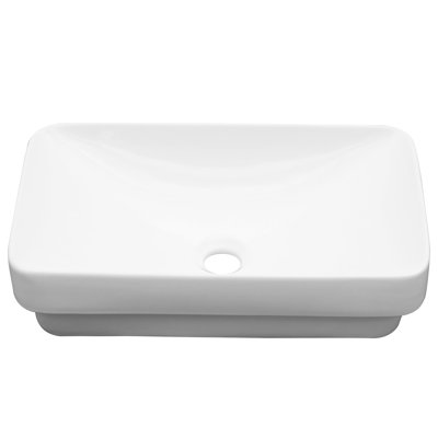 12"X19", White, , Ceramic Bathroom Sink, Modern Vessel Style, Stain- Finish, Polished Surface, Restaurants Design, Schools