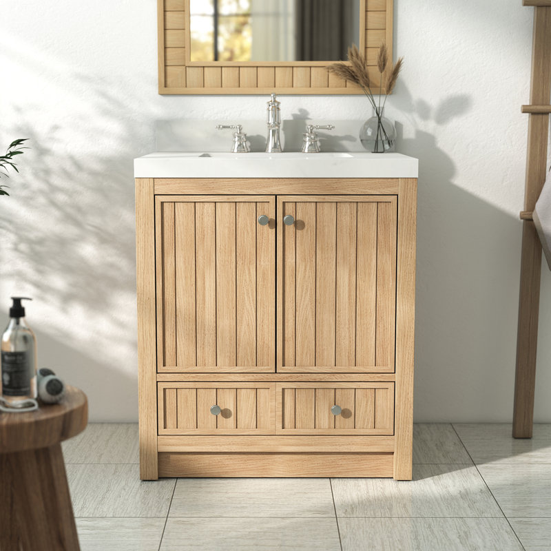 Alburtis 30" Single Bathroom Vanity Set with 2"Ceramic Basin Sink
