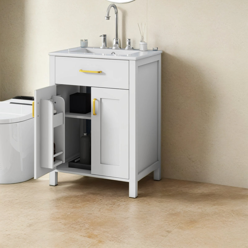 24.21'' Single Bathroom Vanity with Ceramic Top