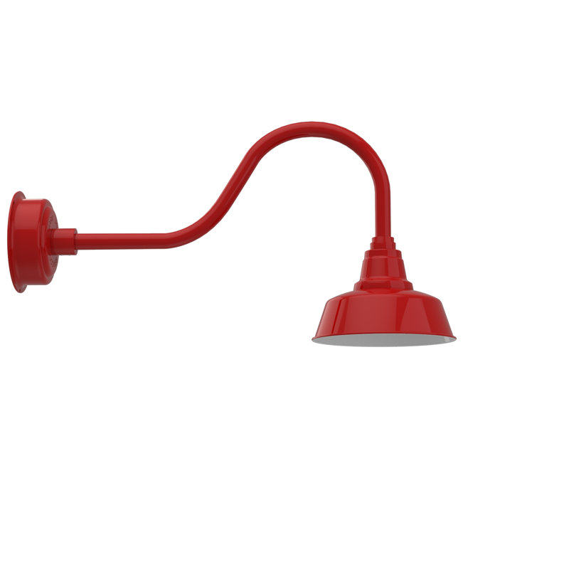 Luminaire de grange d'extérieur à DEL Vandervliet, Rouge cerise, H 16,38 po x l 10 po x P 28,75 po