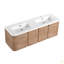 Meuble-lavabo mural 60 po avec lavabo en résine et 4 portes à fermeture en douceur, emballage KD, contreplaqué