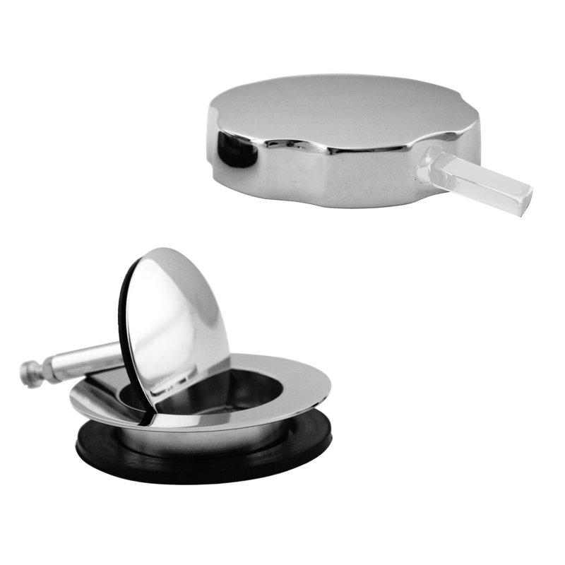 Lever Assisted Replacement Trim for Cable Drive Bath Drain Waste & Overflow Assemblies, Polished Chrome