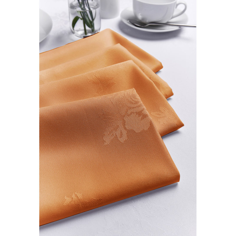 Ishaan Polyester Floral Square Napkin, Sandlewood