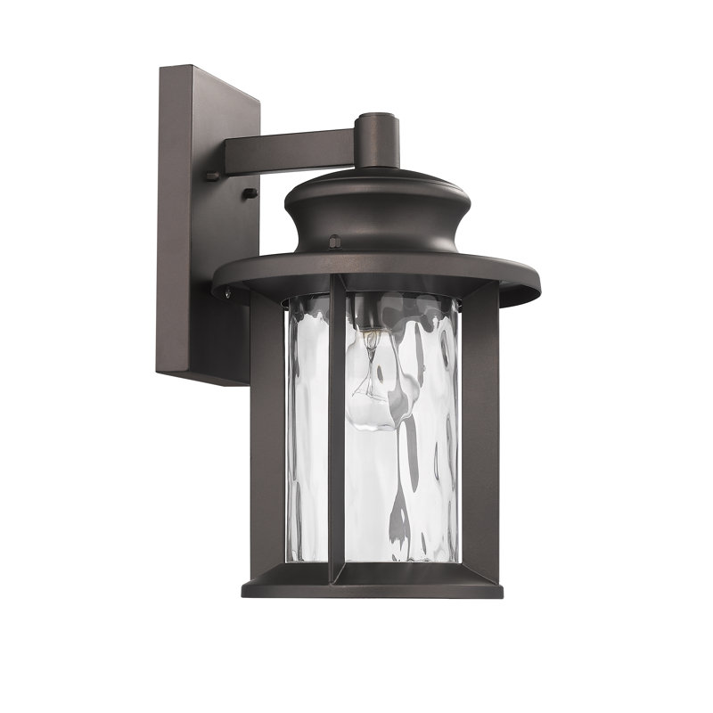 Lanterne murale d’extérieur 1 ampoule dunneback, H 14 po x l 8,75 x P 9,75, Incandescent, Bronze huilé
