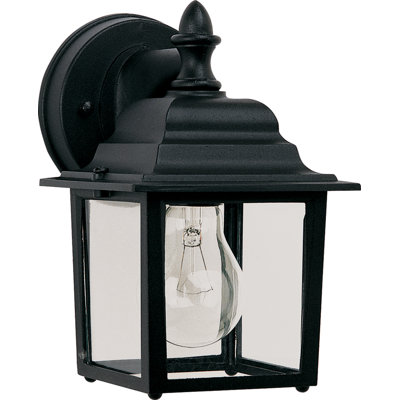 Allegan 16.5" H Aluminum Outdoor Wall Lantern with Transparent Glass