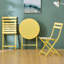 Ensemble bistro de patio jaune 3 pièces - Table et chaises pliables en métal pour le salon extérieur 3 avec patios design