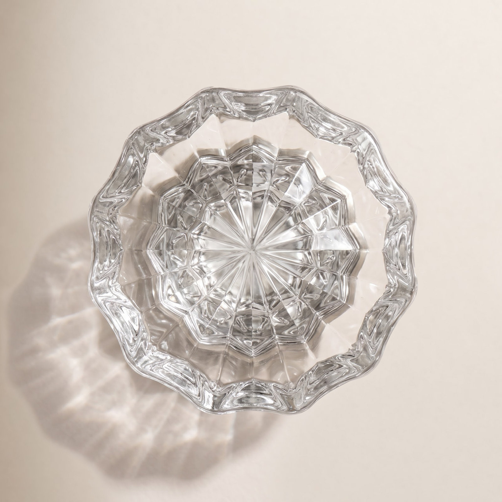 Crystal Geometric Cabinet Knob, Polished Nickel