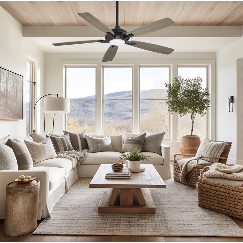 60" Dyno 5 - Blade LED Smart Standard Ceiling Fan with Remote Control and Light Kit Included