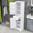Minimalist Bathroom Storage Cabinet with Drawer, Adjustable Shelves and Anti-Toppling Design-1552911992