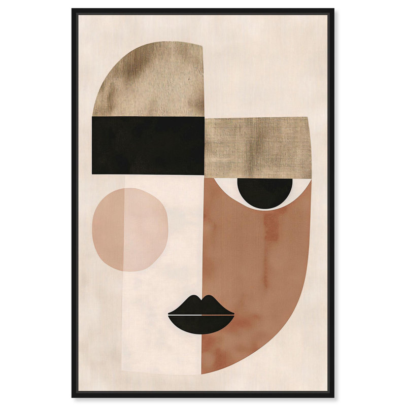 Face Face I par Art Remedy, Cadre flottant, H 16 po x l 11 po, Noir
